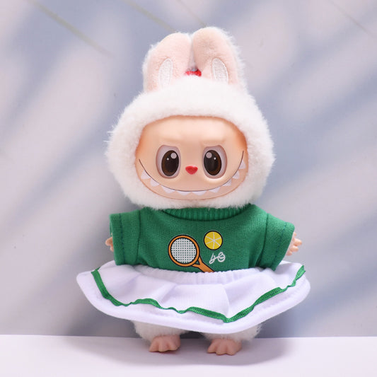 Only clothes] one, two and three generations of pendant cloth cloth clothes academic style T-shirt pants suit labubu doll clothes