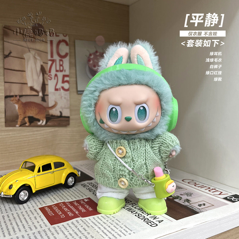 [Only for Baby Clothes] Labubu 3.0 Clothes with High Energy in Front, Lucky Labubu 3.0 Clothes, Trendy and Cool Overalls