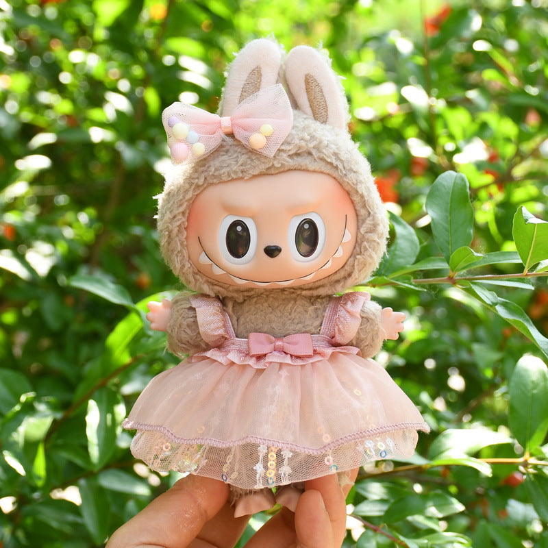 Only clothes] 17cm pendant pull cloth cloth for clothes spring and summer dress suit labubu baby dress cute