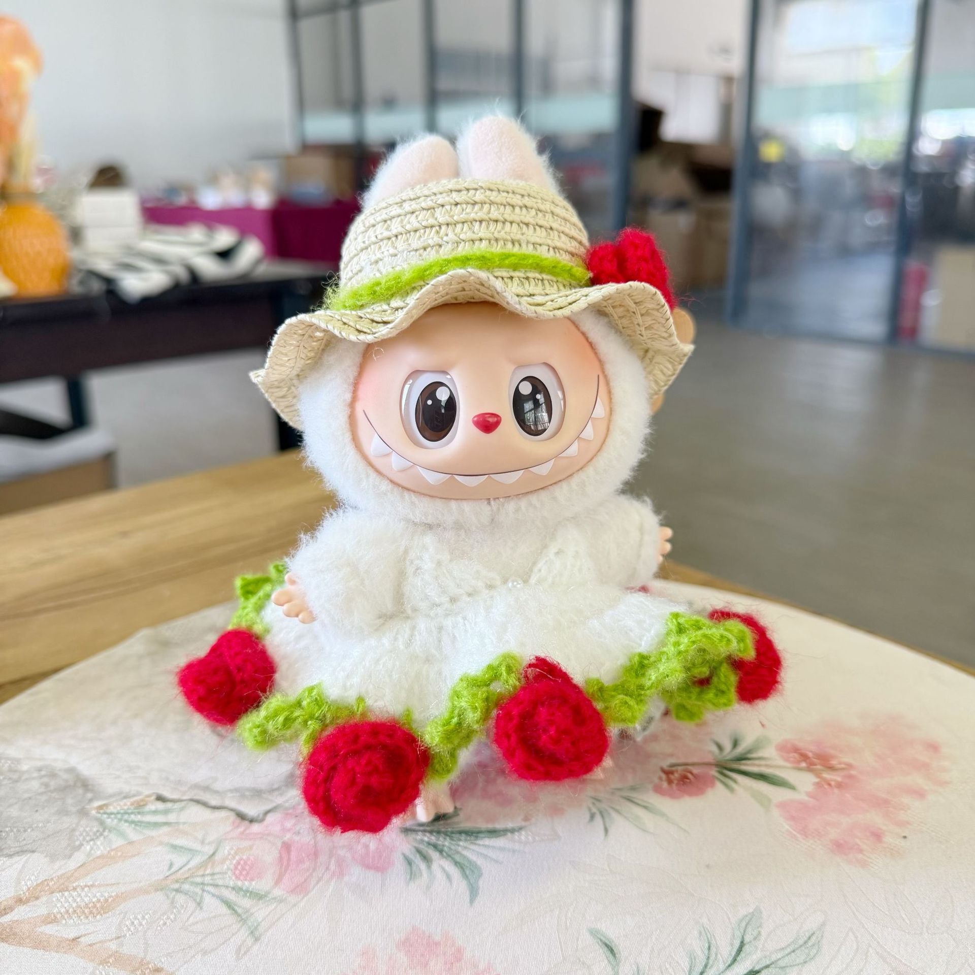 Labubu Handmade Doll Clothes Rose Fairy Labubu Replacement Heavy Woven Clothes Bikini Dress