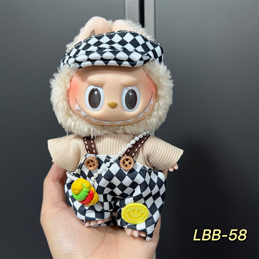 Only clothes for sale cloth baby clothes 17cm plush cloth labubu sit party generation two generation for suit