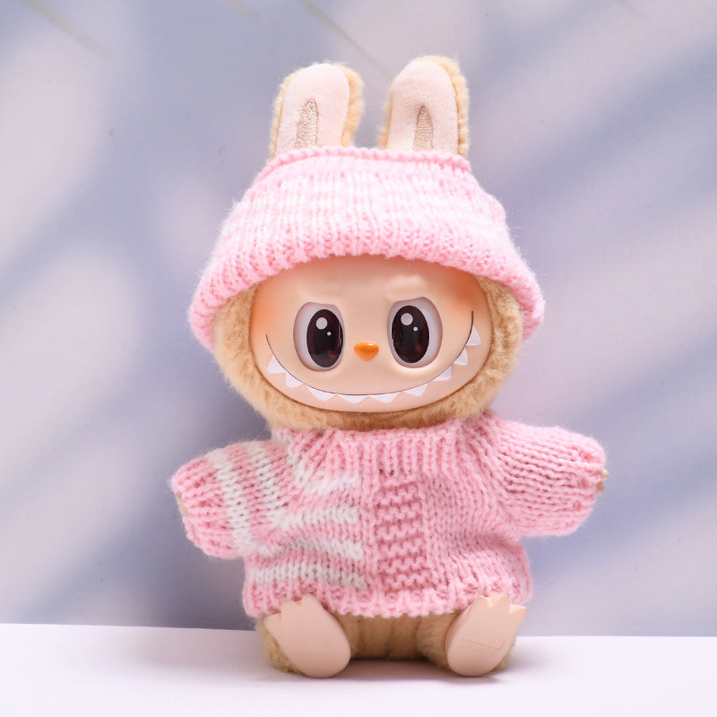 Labubu Doll Striped Sweater & Hat Outfit for 1st & 2nd Gen Pendants