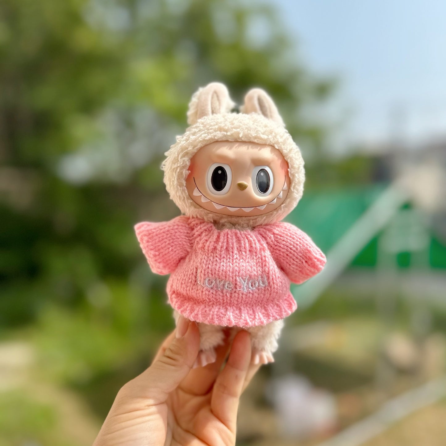 Only clothes] 15CM doll blind box pull cloth clothes sweater pants suit key chain LABUBU for Meng
