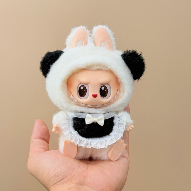 Labubu Doll Outfit Set - 17cm Cute Animal Costume (Headwear & Bib)