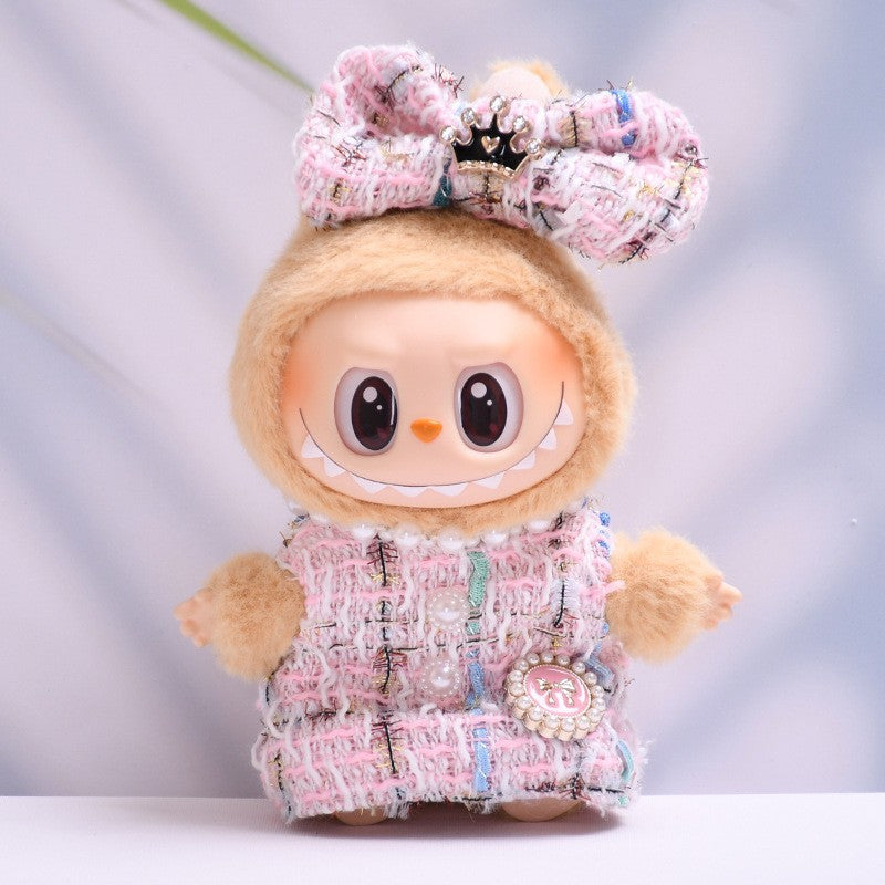 Only clothes] the first and second generation Labubu pendant clothes small fragrant style suspenders skirt cloth cloth doll clothes