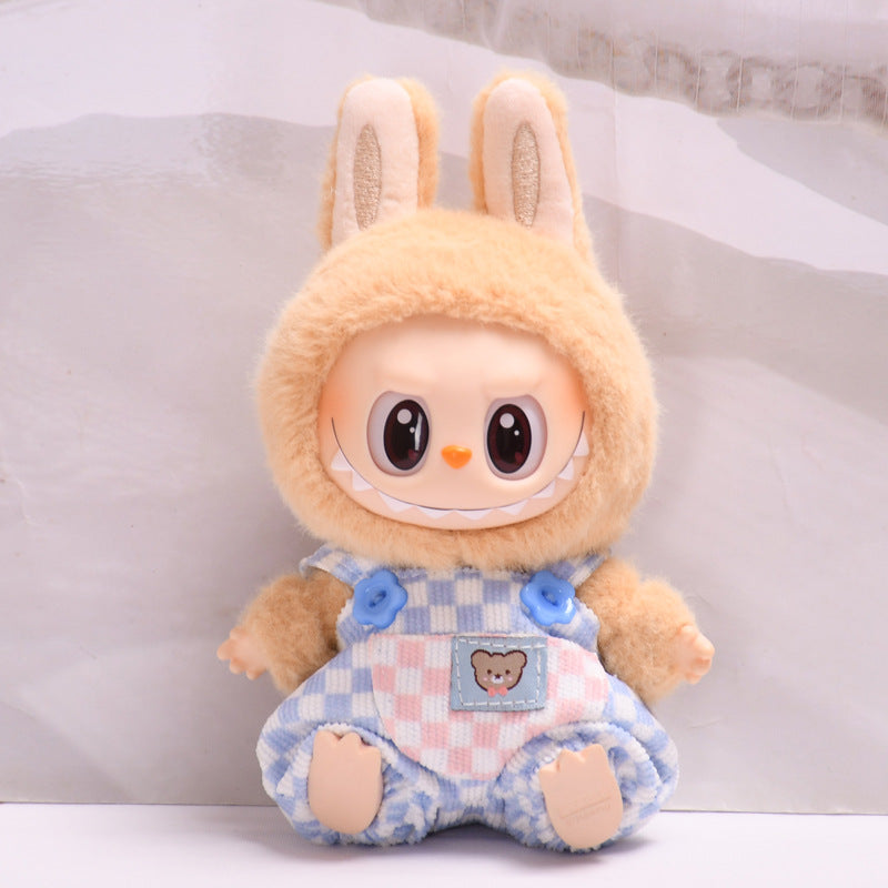 Clothes Only] Second Generation Blind Box Pendant Sitting Party Labubu Toy Clothes Vinyl Face Rags Doll Pants