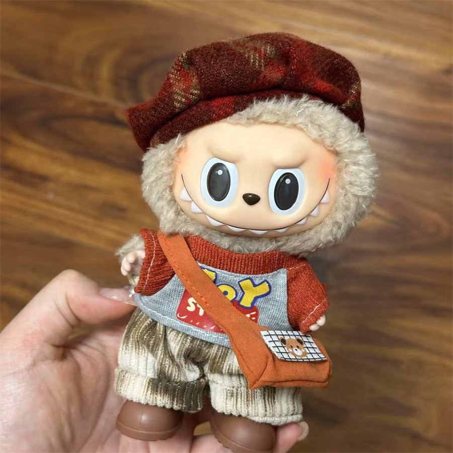 Labubu Wearable Doll Clothes 17cm Plush Cute Dress-Up Casual Outfit Skirt Fabric Clothes High Quality