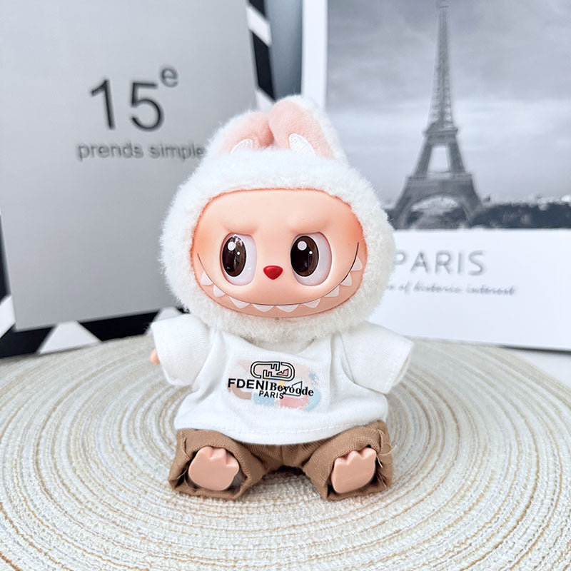 One, two and three generations of Labubu clothes pendant cloth cloth sitting doll clothes NY overalls sports suit trend cute