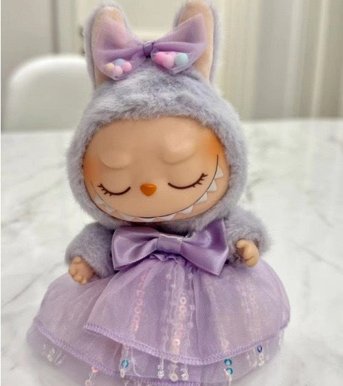 Only clothes] pull cloth doll clothes one, two and three generations of key chain LABUBU wear baby clothes small cherry blue shark