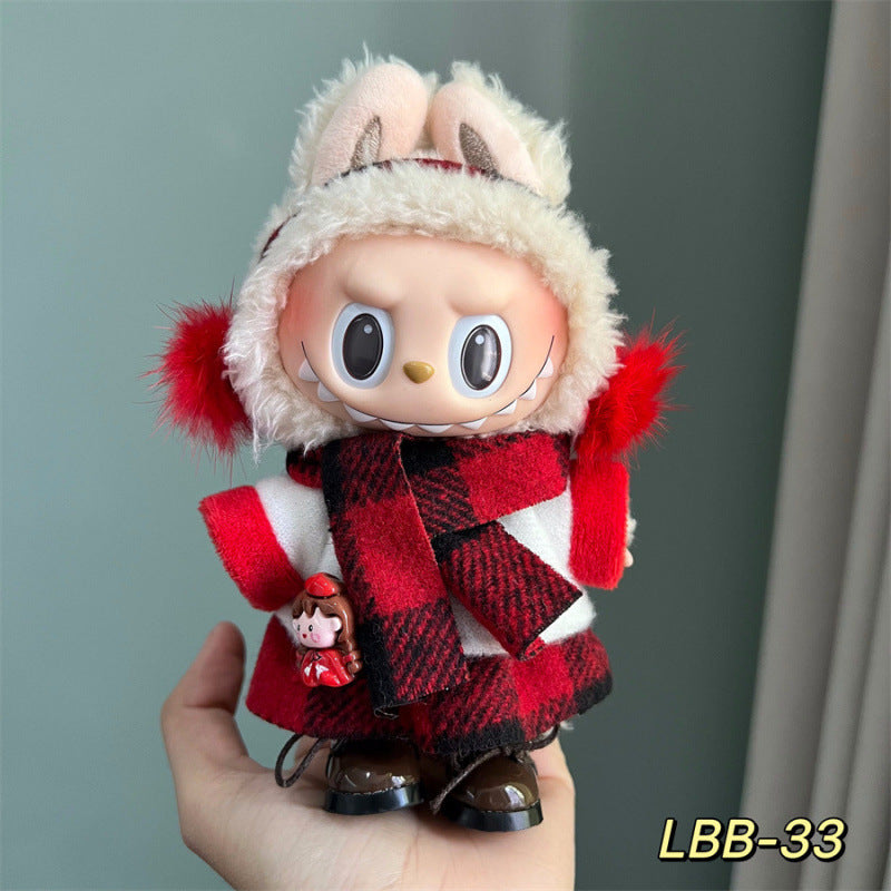 17cm Labubu Doll Outfit Set - Changeable Clothes for Plush Toy