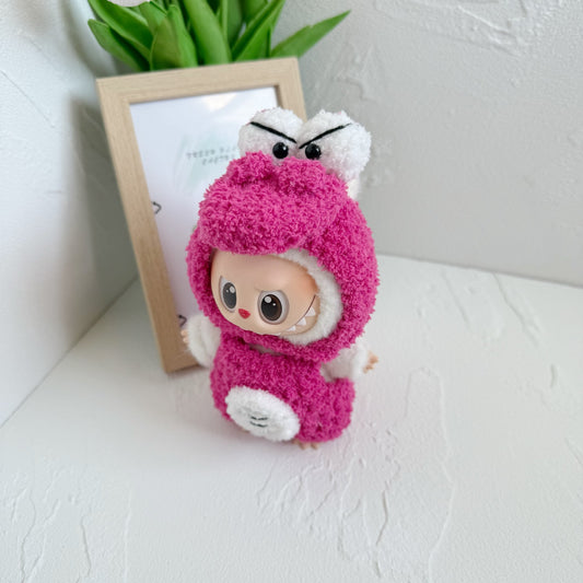 Macaro Labubu Doll Clothes Handmade Crocodile Mountain Mr. Hot Selling Pendant Labubu Strawberry Bear Suit