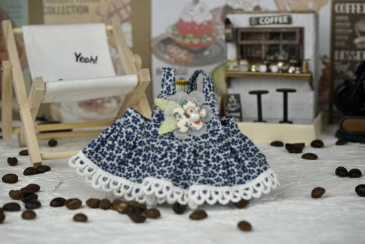 Labubu Doll Floral Skirt Outfit for 17cm Vinyl Doll