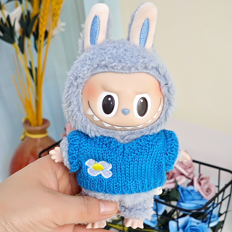 Sweater suitable for pulling cloth pendant clothes for knitted sweater 17cm labubu pendant doll clothes replacement