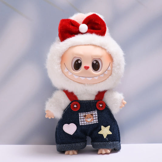 Only baby clothes] one or two generation pendant labubu clothes wool cardigan red skirt suit cloth baby clothes