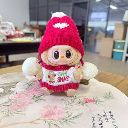 Only clothes] the first and second generation blind box labubu doll Christmas clothes LABUBU for the new year clothes hat