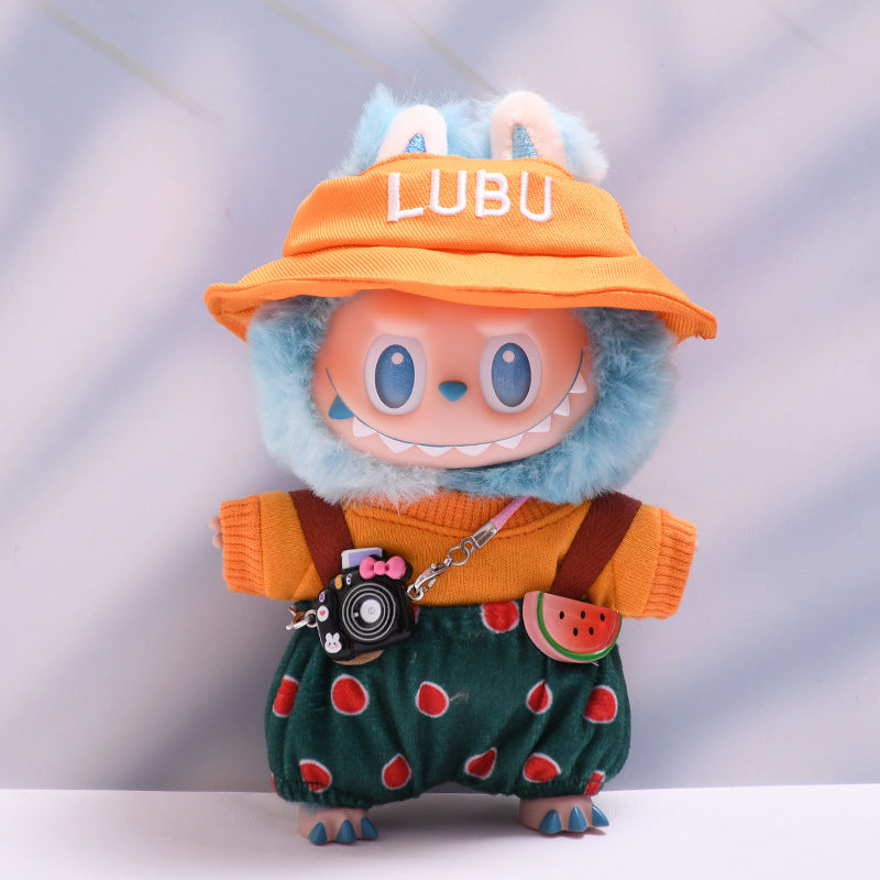 Only baby clothes] one, two and three generations of pendants labubu clothes yellow hat watermelon suspenders pants cloth baby clothes