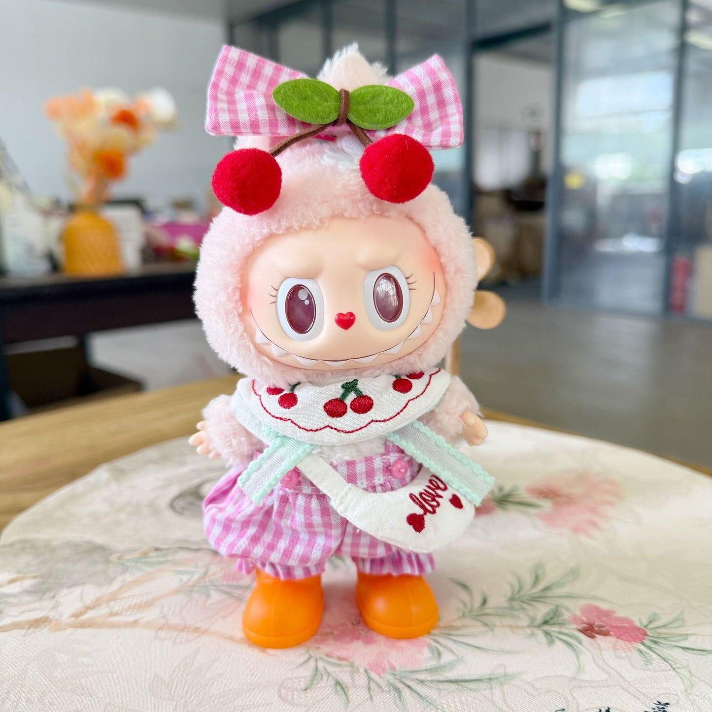 Only clothes] the first and second generation of labubu doll clothes LABUBU sit at a party and suit for cherry clothes rain boots