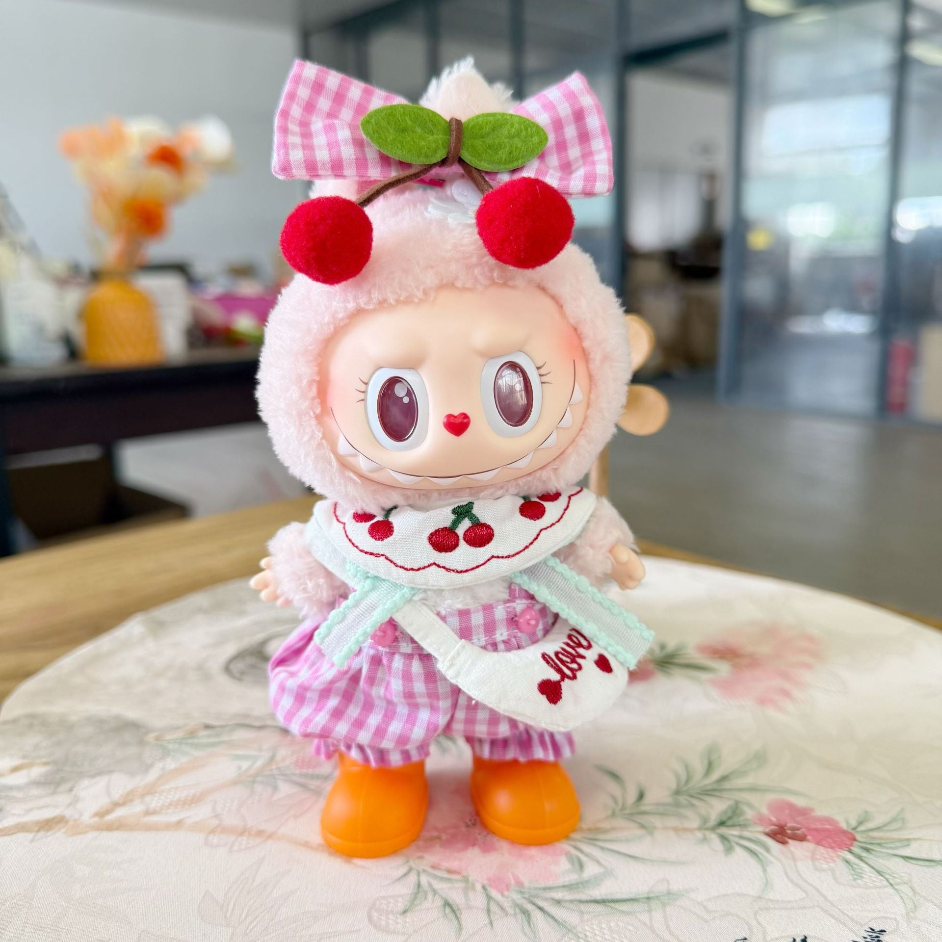 Only clothes] the first and second generation of labubu doll clothes LABUBU sit at a party and suit for cherry clothes rain boots