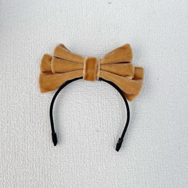 Labubu Sp Bow Headband Fugitive Princess Hair Accessories Elegant Bow Headband Sweet Velvet