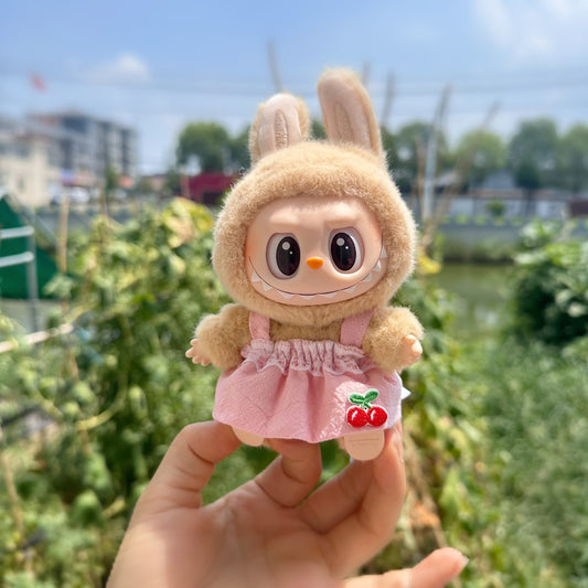 Baby Clothes Only] Second Generation Blind Box Rab Cloth Clothes Pendant Labubu Sitting Party Baby Clothes Daisy Suspender Skirt