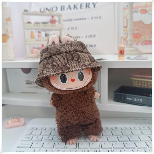 First and Second Generation Labubu Baby Clothes 17cm Labubu Sitting Party Labubu Clothes Bow Hat Overalls