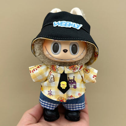 labubu doll clothes 17cm pull cloth clothes blind box doll skirt suit cute dress toy cross-border wholesale