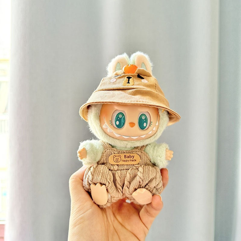 Only clothes] pull cloth doll clothes one, two and three generations of key chain LABUBU wear baby clothes small cherry blue shark