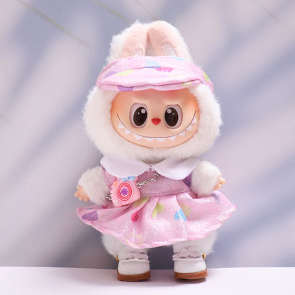 Labubu Doll Sparkling Love Skirt Suit & Accessories for Pendant Doll