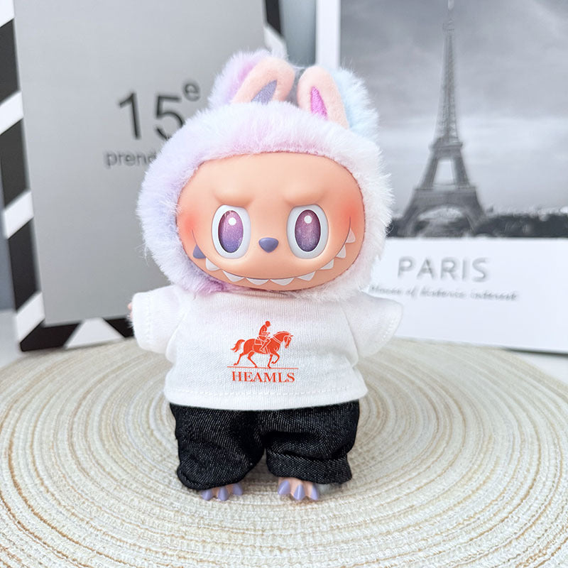 One, two and three generations of Labubu clothes pendant cloth cloth sitting doll clothes NY overalls sports suit trend cute