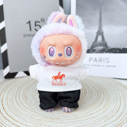 One, two and three generations of Labubu clothes pendant cloth cloth sitting doll clothes NY overalls sports suit trend cute