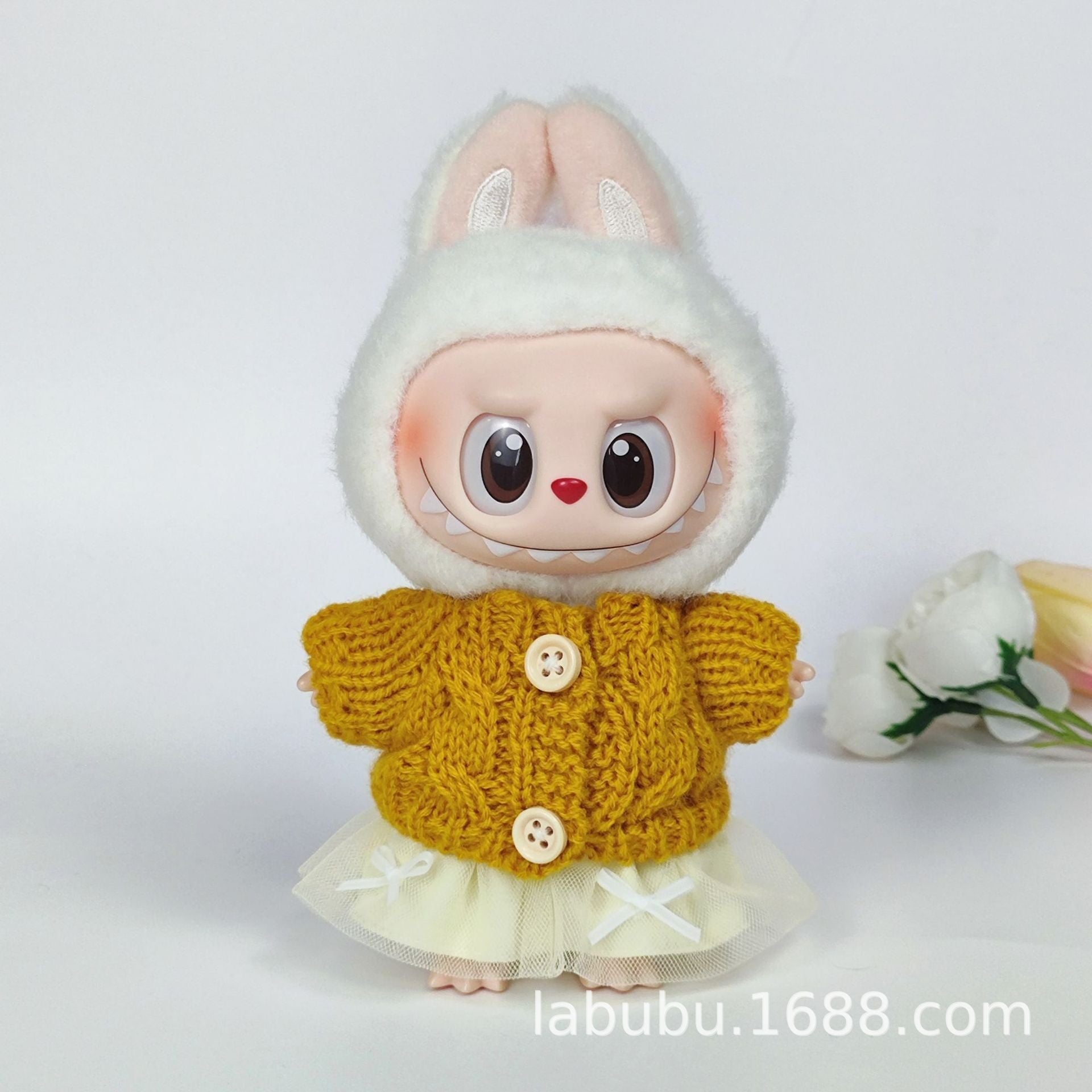 Labubu Doll Outfit - 17cm Sweater, Skirt & Bag Set for 1st-3rd Gen