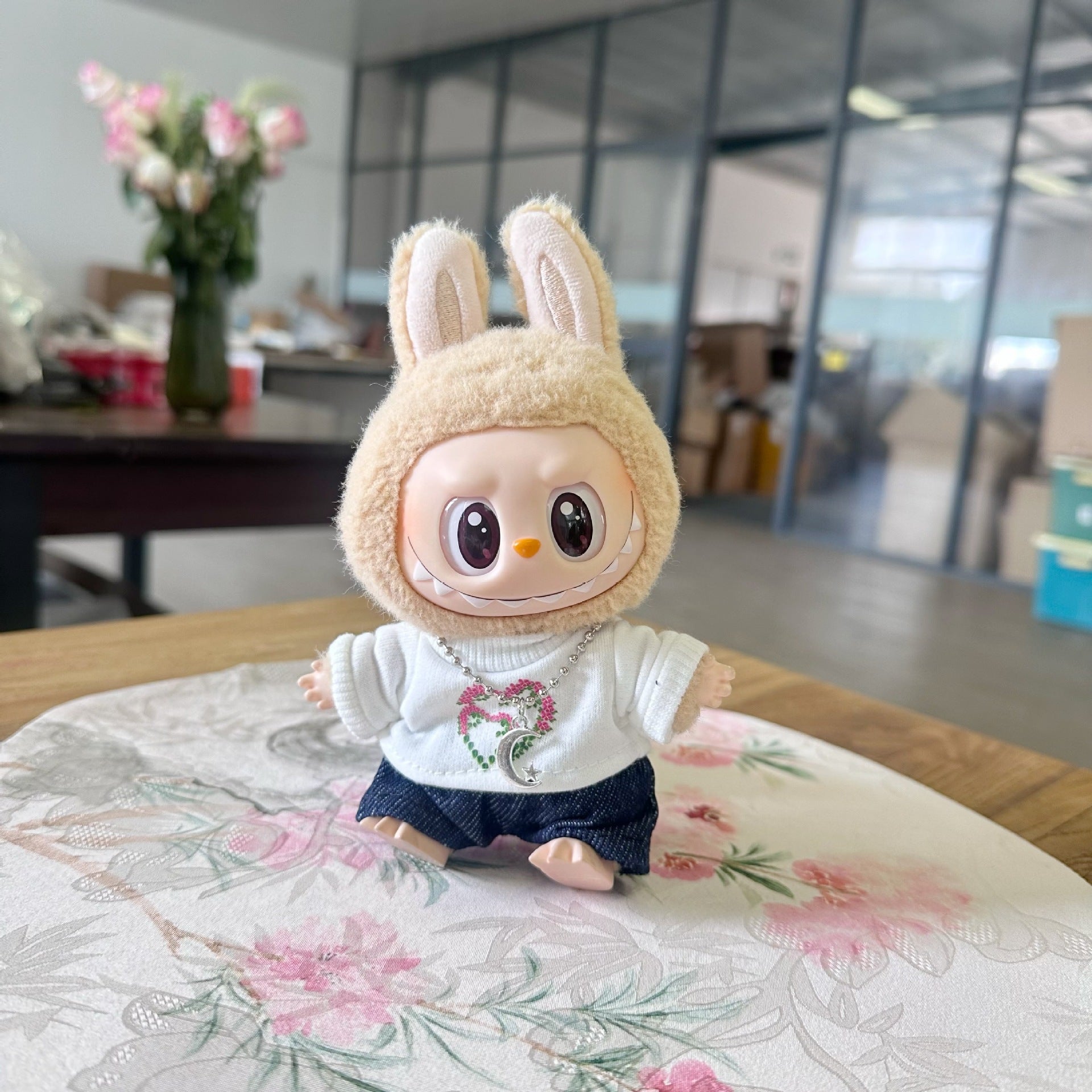 Clothes Only] POPMART Labu Pendant Doll Clothes Blind Box LABUBU suit for Black and White Love T