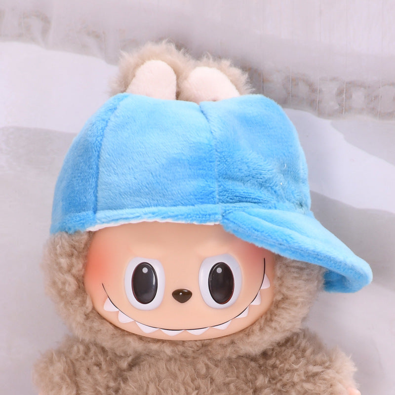 Only hat] 17cm cloth cloth pendant clothing accessories hat cap key chain labubu doll accessories