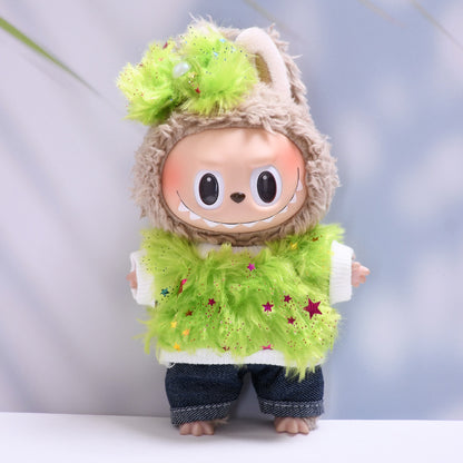 Labubu Doll Star Furry T-Shirt Outfit for 1st & 2nd Gen Pendants