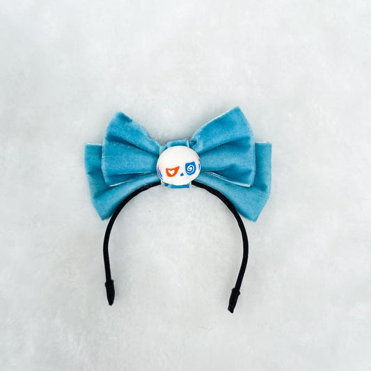 Labubu Candy Color Bow Headband - Orange, Sky Blue, Emerald, Fruit Green, Rose Pink