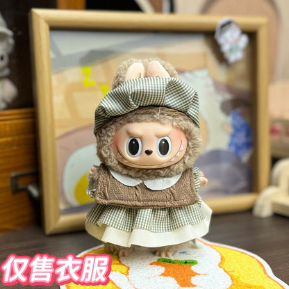 Labubu Baby Clothes First and Second Generation Rubber Blind Box Pendant Universal Wear Labubu Clothes Bottle Bib Pants Set Cute