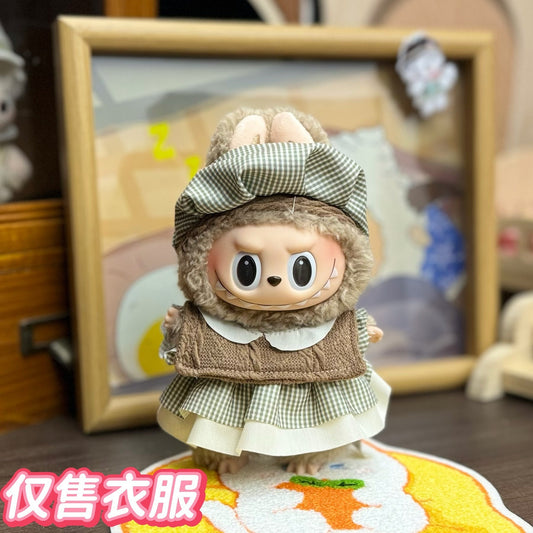 Labubu Baby Clothes First and Second Generation Rubber Blind Box Pendant Universal Wear Labubu Clothes Bottle Bib Pants Set Cute