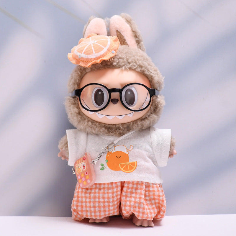 Only baby clothes] one, two and three generations of pendants labubu clothes fruit orange T-shirt suit labubu baby clothes