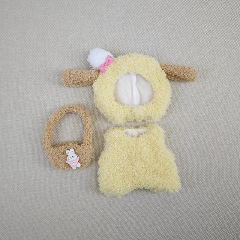 Only clothes] 17CM cloth cloth clothes key chain LABUBU big ear dog powder pig elk suit pendant spot