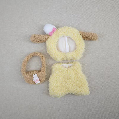 Only clothes] 17CM cloth cloth clothes key chain LABUBU big ear dog powder pig elk suit pendant spot
