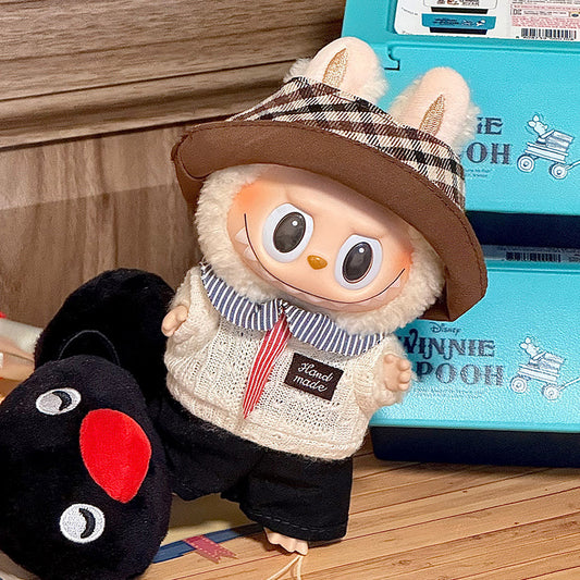 17cm Gentleman's Doll Coat Sit Party Doll Coat One or Two Generations Universal Labubu Doll Coat Rags Replaceable