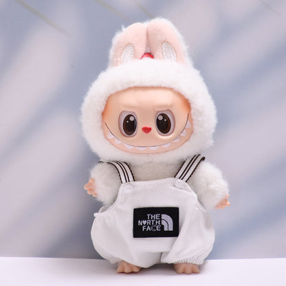 Labubu Doll Overalls & Hat Set - Trendy Outfit for 1st & 2nd Gen Pendant Labubu