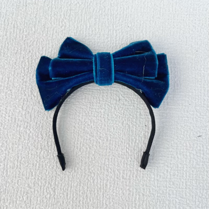 Labubu Sp Bow Headband Fugitive Princess Hair Accessories Elegant Bow Headband Sweet Velvet