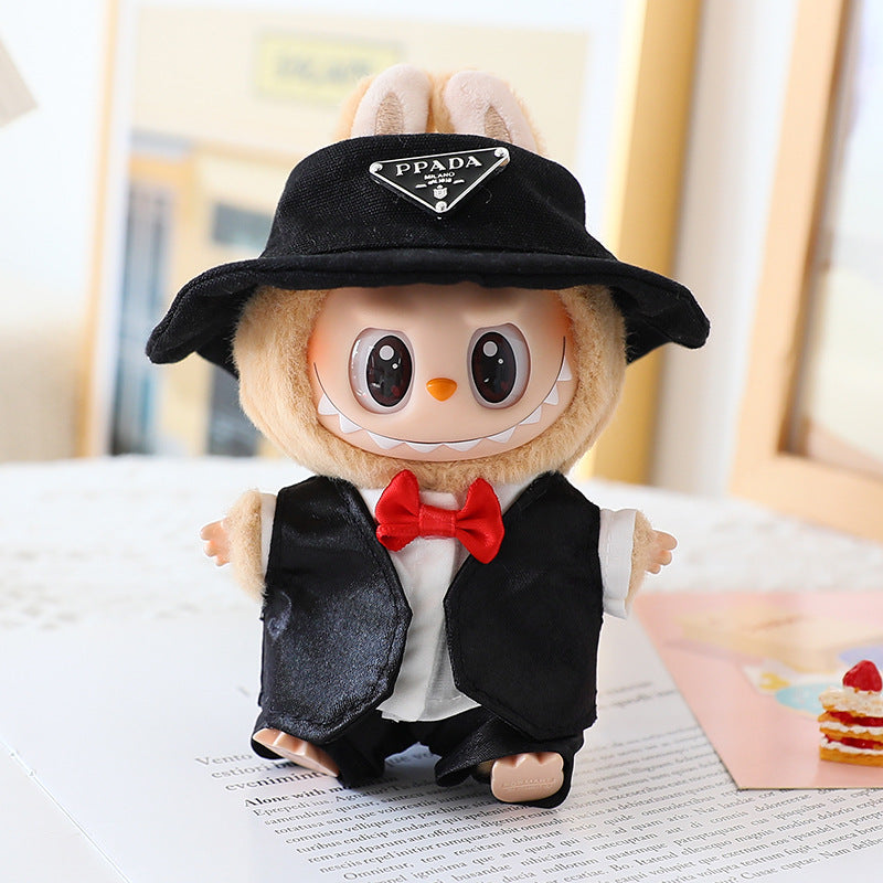 The first and second generation key chain Labubu clothes pendant pull cloth for wedding dress suit wedding suit hat shoes