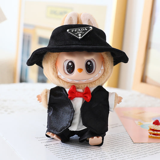 The first and second generation key chain Labubu clothes pendant pull cloth for wedding dress suit wedding suit hat shoes