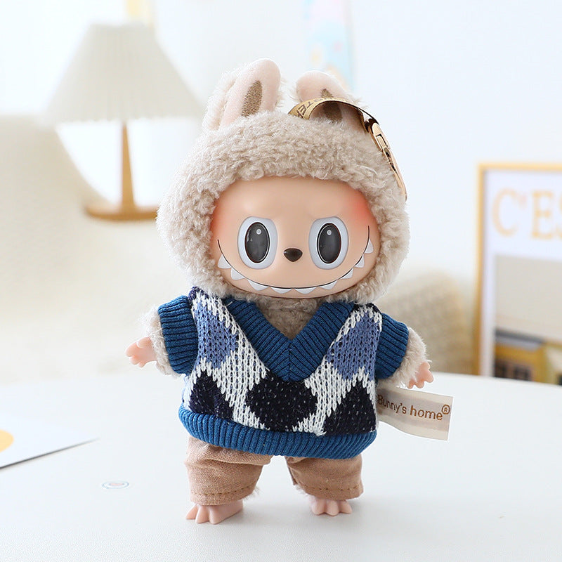 The first and second generation of cloth doll plush doll clothes pendant T-shirt suspenders clothing accessories blind box doll hat