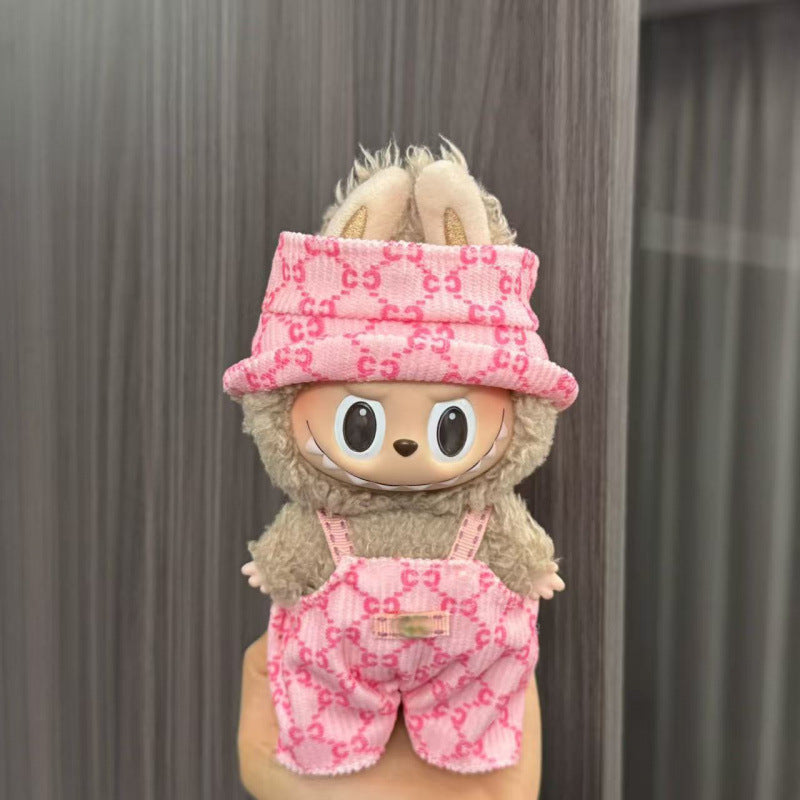 Rab cloth doll labubu17cm pendant one or two generations of vinyl plush doll suit accessories for clothes