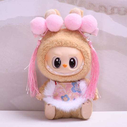 Labubu Doll New Year & Christmas Outfits - Tang Suit, Shawl, Hat Sets