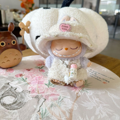 The first and second generation of rabu cloth clothes sit party doll clothes fashion teddy circle velvet vest suit LABUBU