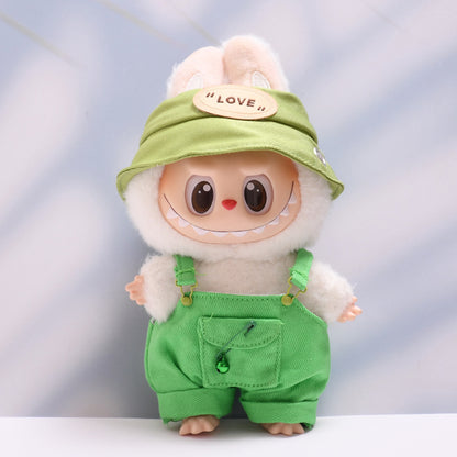 Only baby clothes] one or two generation pendant labubu clothes colorful pocket suspenders pants hat suit cloth baby clothes
